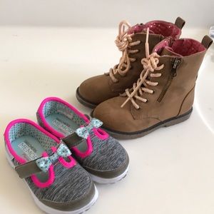 cat and Jack Boots and Sketchers Memory Foam Shoes